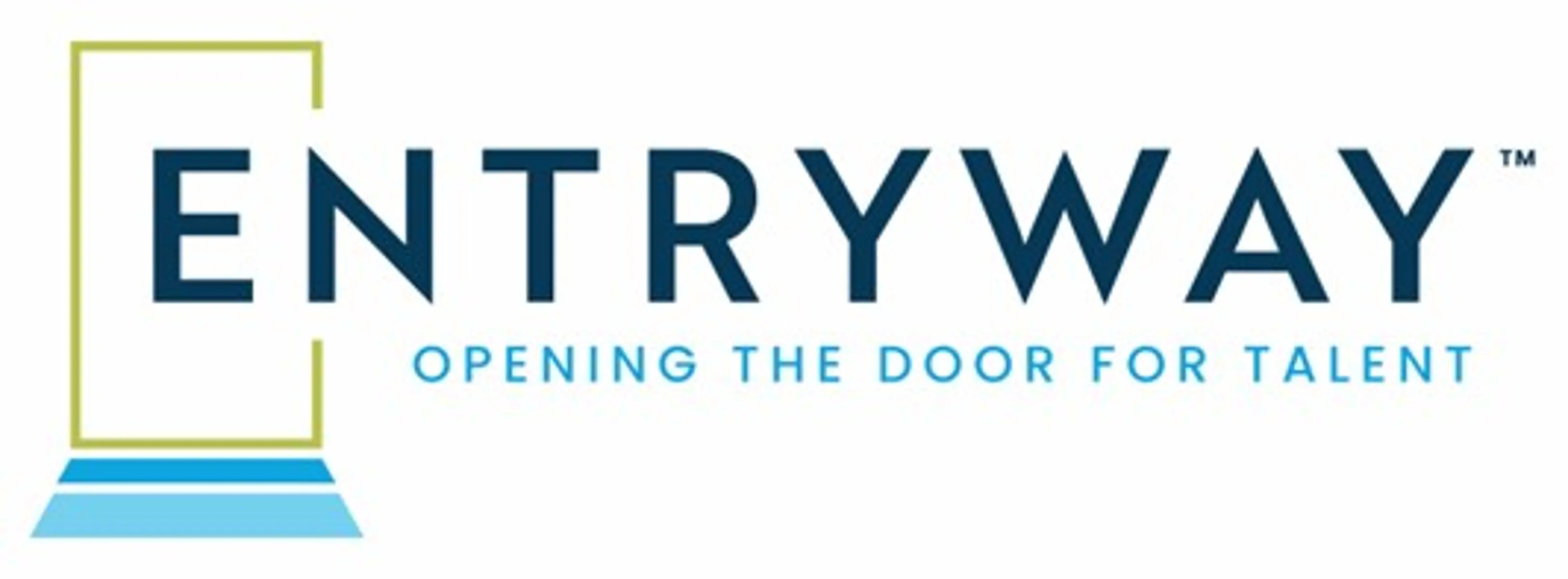 Logo of Entryway, featuring the word 'ENTRYWAY' with a stylized door and the tagline 'Opening the Door for Talent.'