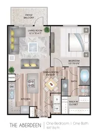 The Aberdeen | 1 Bed | 1 Bath | 11A