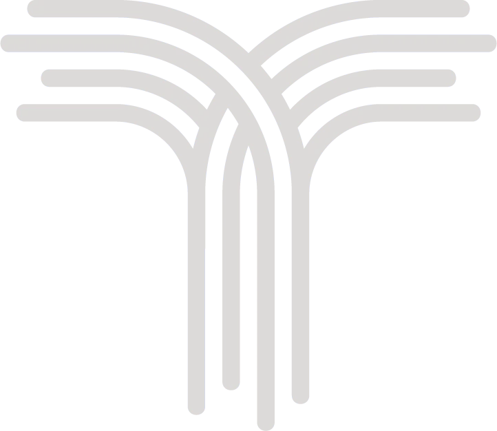 Abstract Tree Icon An abstract icon resembling a tree with multiple branches, designed in a minimalist style. The lines are smooth and evenly spaced, creating a symmetrical appearance.