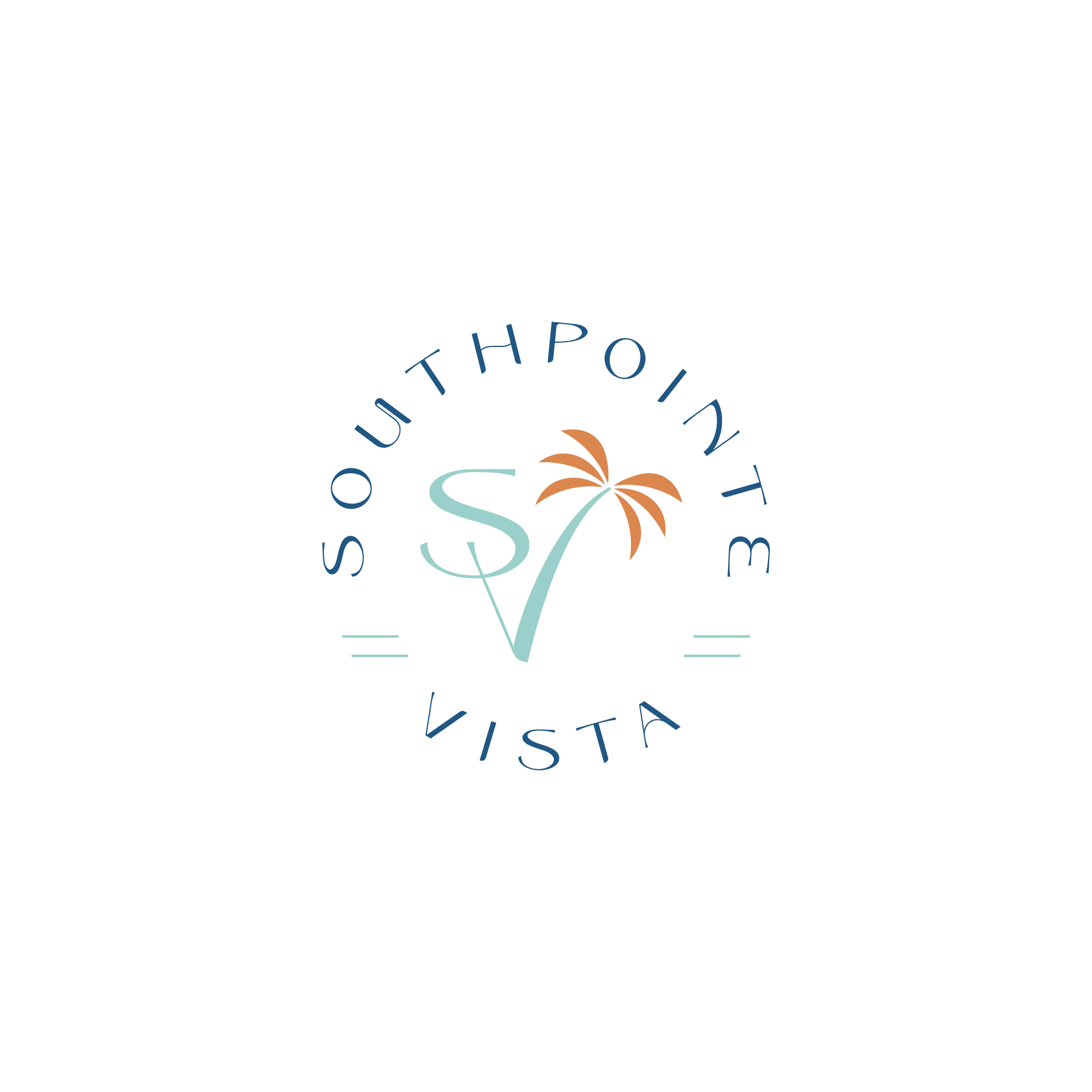 Southpointe Vista Logo Logo of Southpointe Vista featuring stylized letters SV and a palm tree.