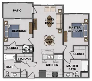2 bedroom 60%