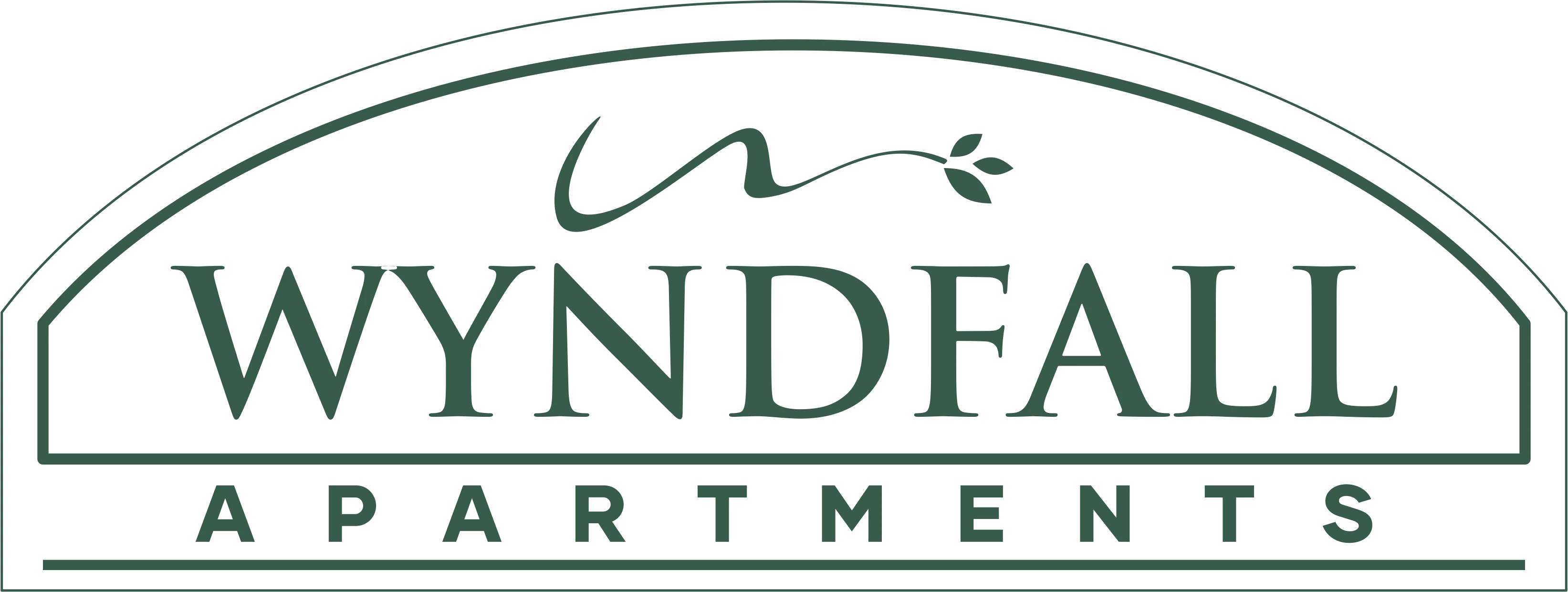 Logo of Wyndfall Apartments featuring a stylized graphic and text design.