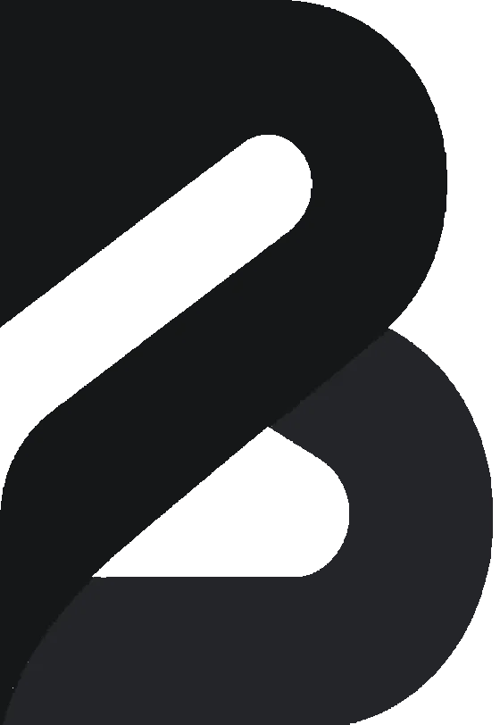 Stylized Letter B Logo A stylized letter 'B' in black, featuring smooth curves and a modern design.