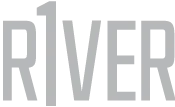 A minimalist logo displaying the word 'R1VER' with a large '1' integrated into the letters.