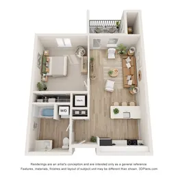 1 Bed, 1 Bath