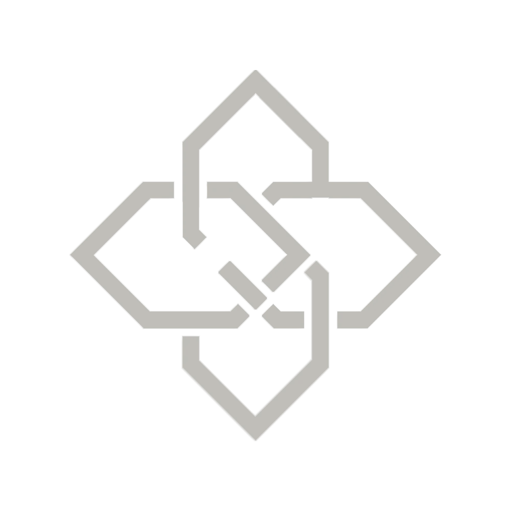 Abstract Geometric Design An abstract geometric design with interconnected shapes resembling a flower or knot pattern.