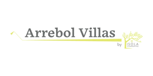 Logo of Arreboll Villas by Isola Communities showing text and a tree icon.