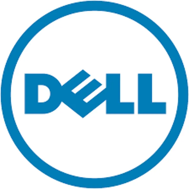 Dell Dell logo in blue color inside a circular border