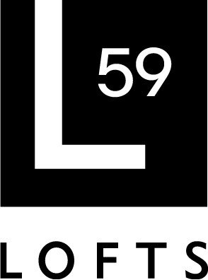 Logo for L59 Lofts, featuring a stylized letter L, the number 59, and the word LOFTS beneath it.