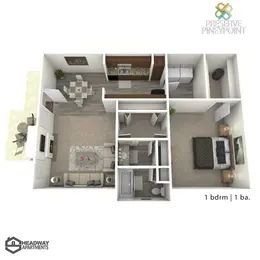 1 Bedroom, 1 Bathroom