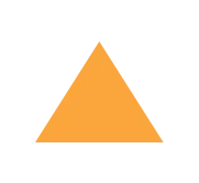 An orange triangle pointing upward on a transparent background.