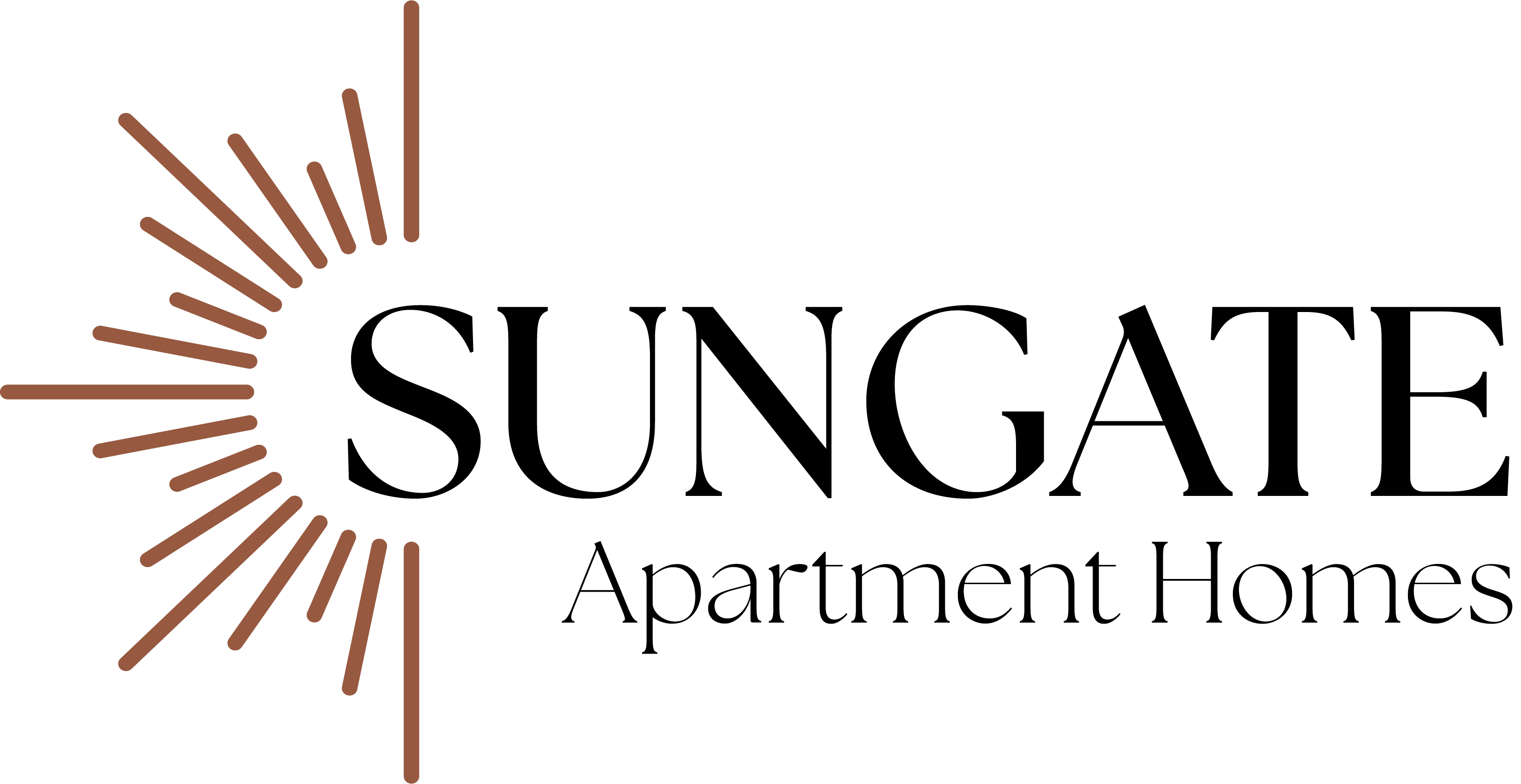 Sungate Apartment Homes Logo Logo of Sungate Apartment Homes featuring stylized sun rays and the name in a bold font.