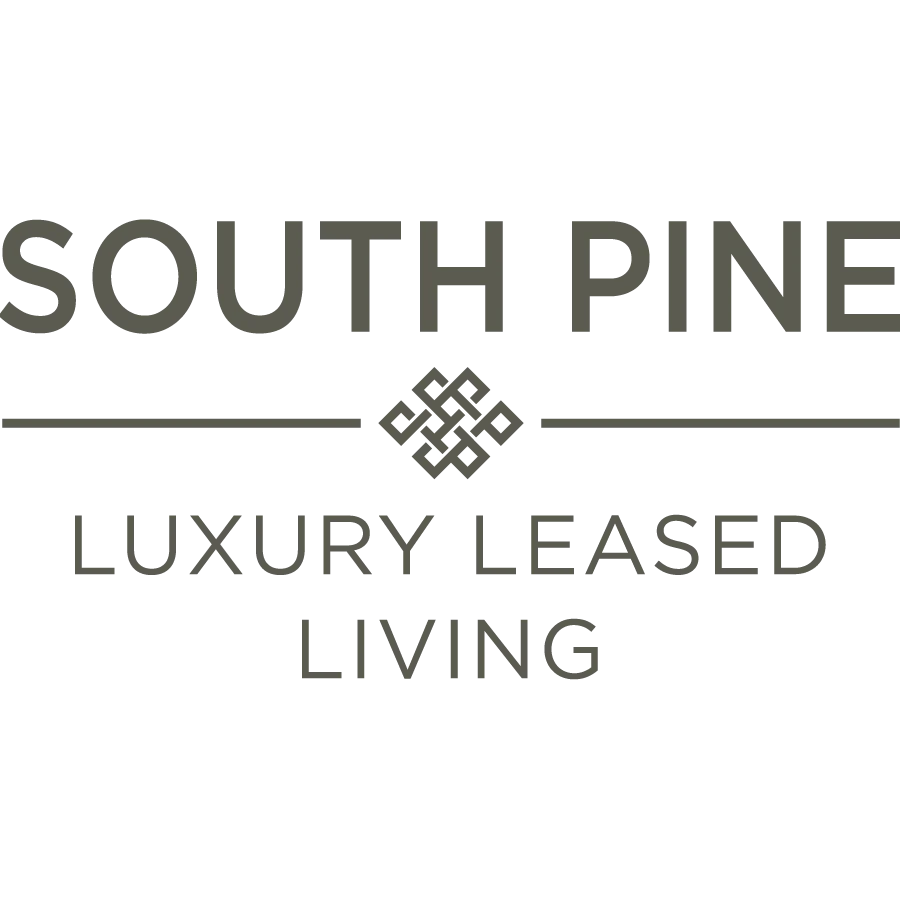 South Pine Luxury Leased Living Logo Logo design featuring text that says 'SOUTH PINE' with a decorative element.