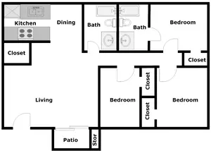 3 Bedroom/2 Bathroom