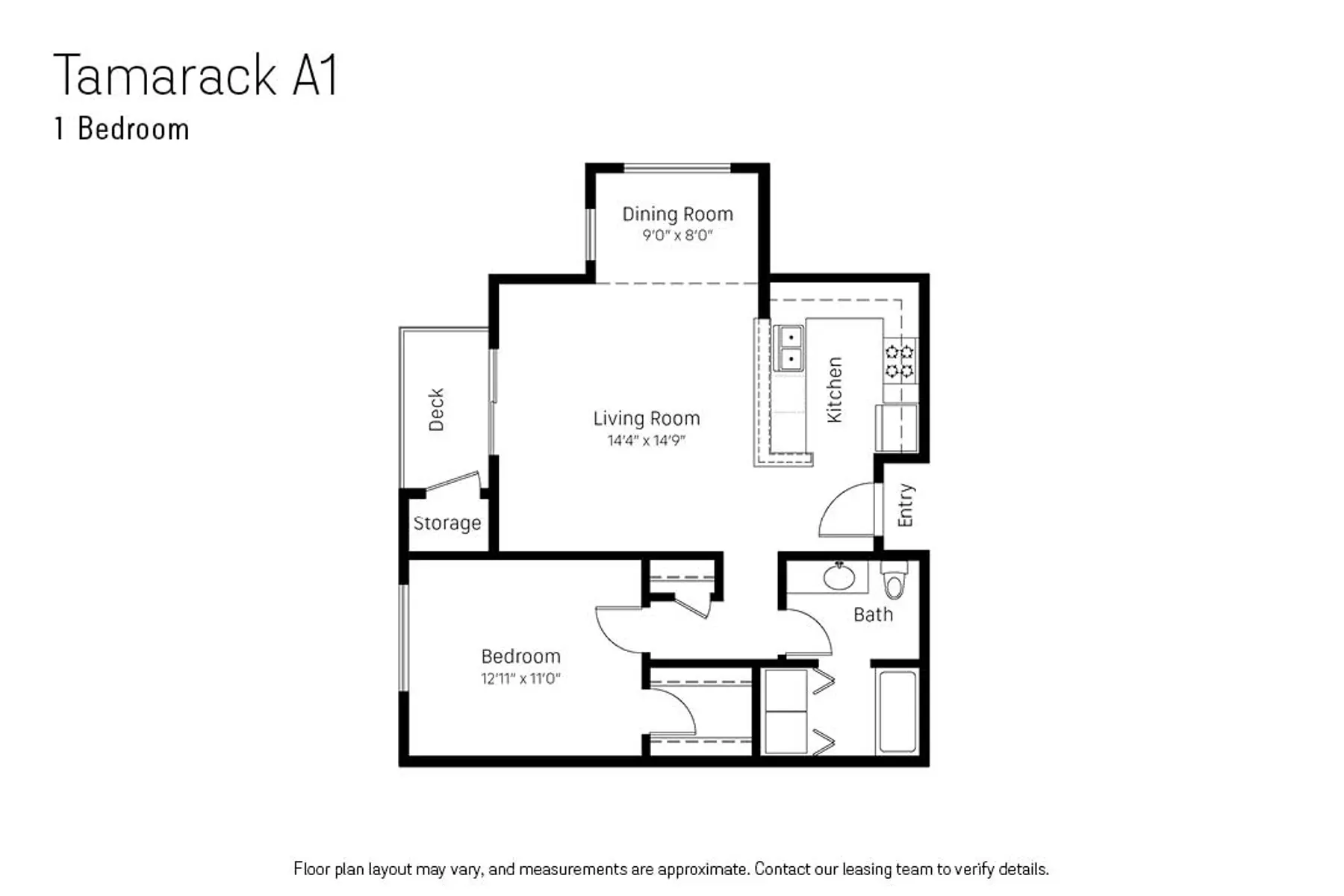 1 Bedroom Tamarack A1