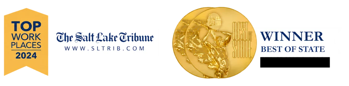 Top Work Places 2024 Award Award badge for Top Work Places 2024 from The Salt Lake Tribune celebrating a Best of State win.