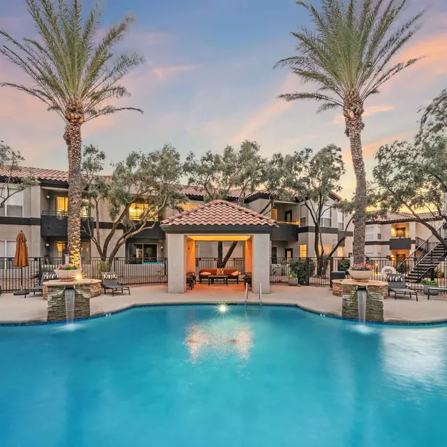 Pool, Sunset, Luxury