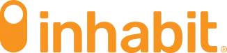 Inhabit Logo Logo of Inhabit in orange text with a circular design element