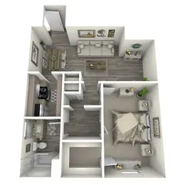 1 Bedroom, 1 Bathroom, 840 SQFT
