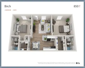 Birch |  2 Bed | 2 Bath