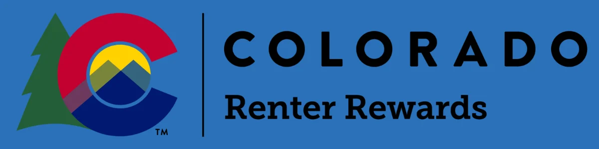 Colorado Renter Rewards Logo Logo for Colorado Renter Rewards program featuring a colorful emblem with mountains and trees.