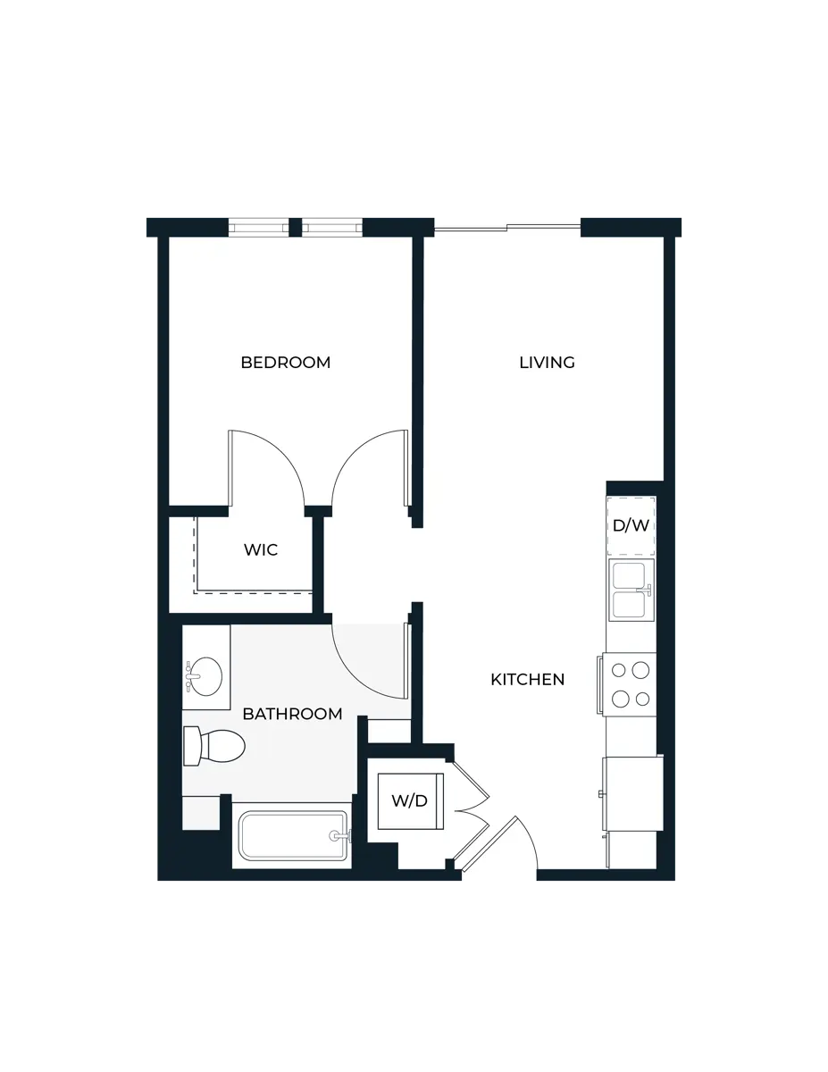 Urban One Bedroom U2 572 SF.png