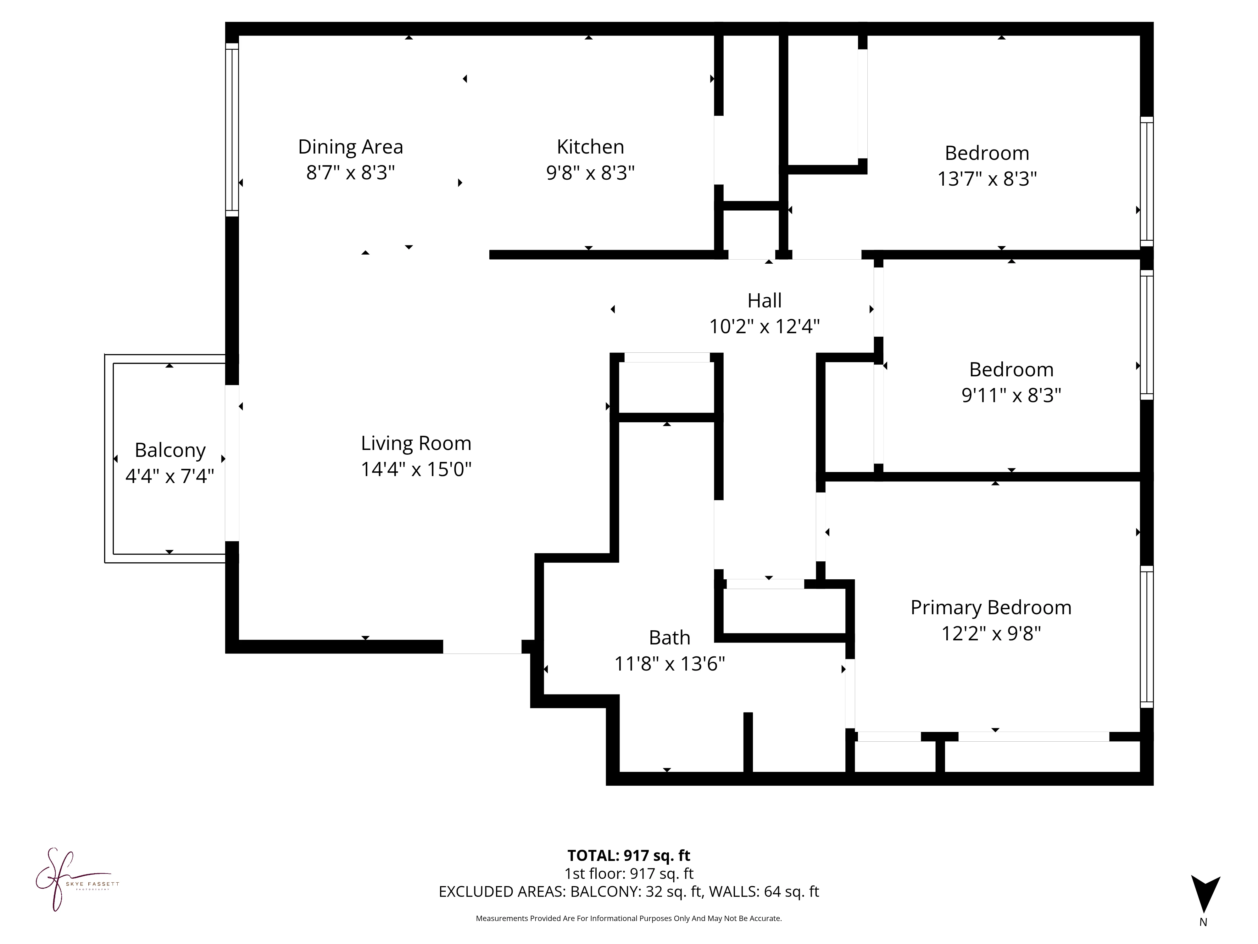 Residential Floor Plan Architectural floor plan of a residential unit showing rooms like a dining area, kitchen, bedrooms, bathroom, and living room.